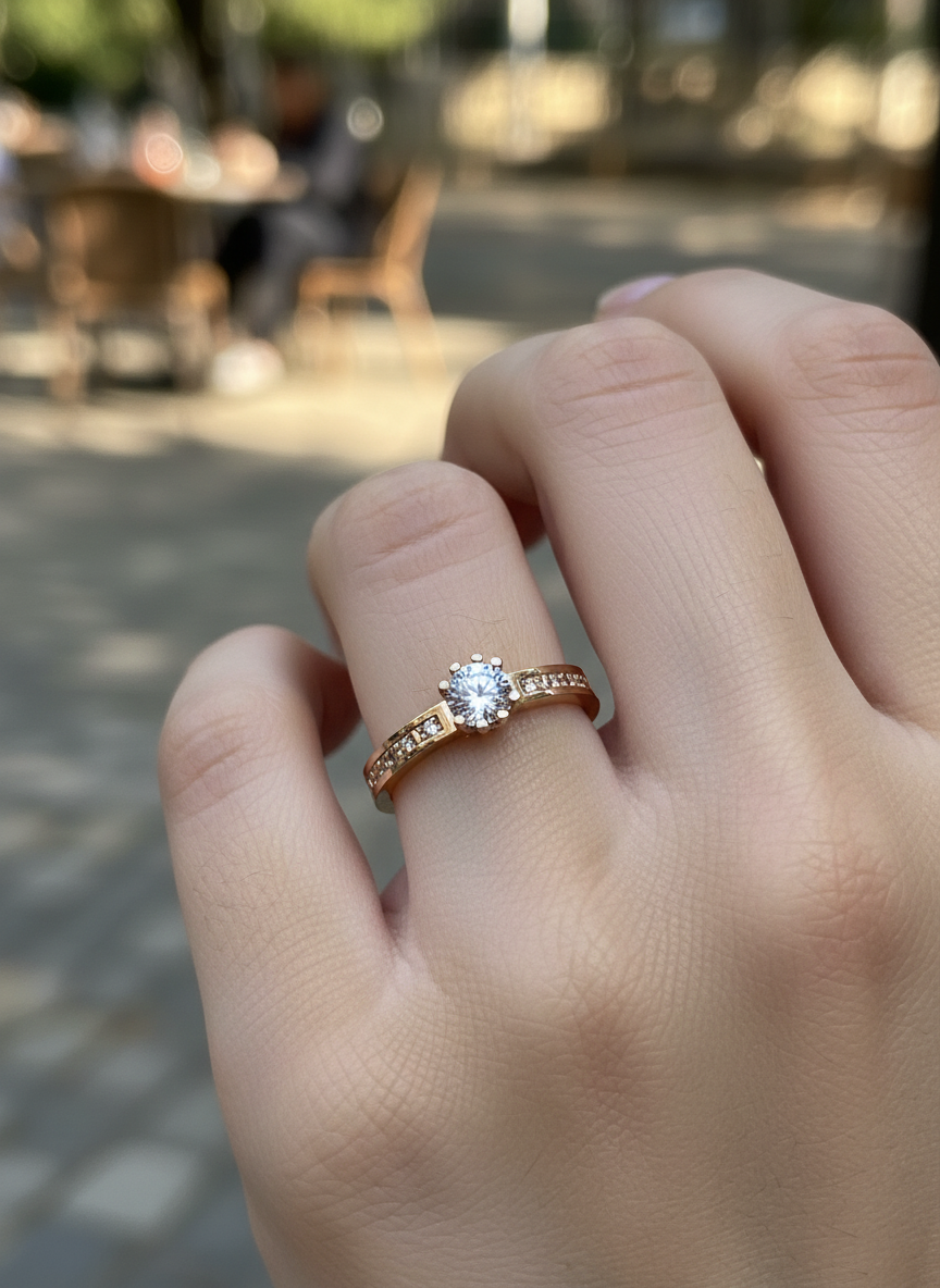 585 Rotgold Damen Ring