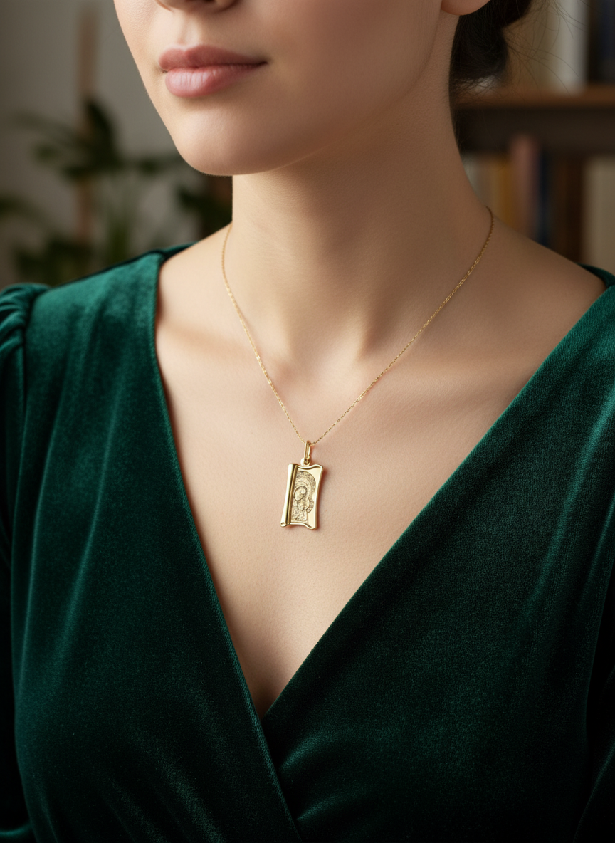 585 Rotgold Anhänger – Maria & Jesus