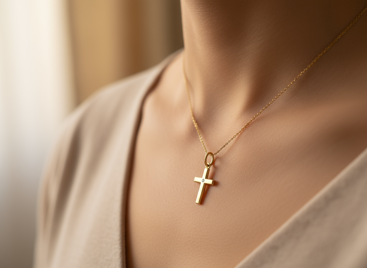 585 Rotgold Anhänger – Kreuz