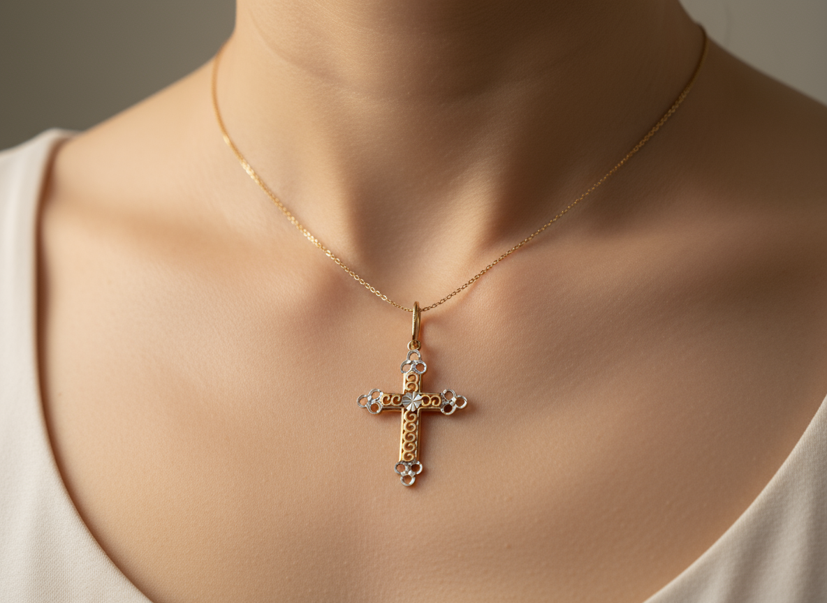585 Rotgold Anhänger – Kreuz