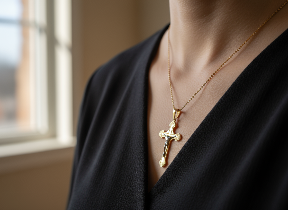 585 Rotgold Anhänger – Kreuz
