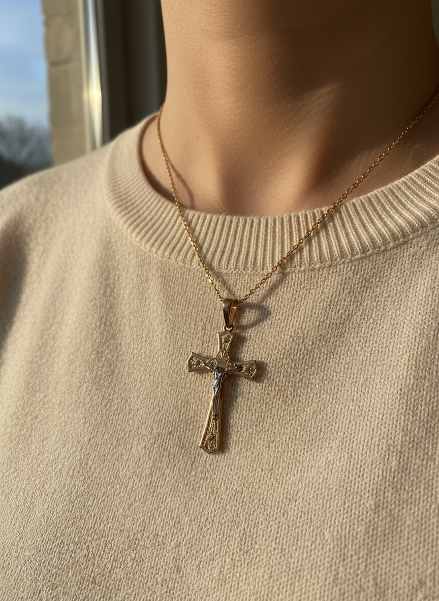 585 Rotgold Anhänger – Kreuz