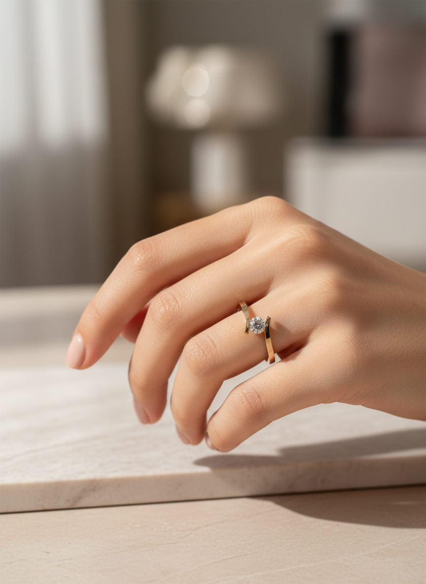 585 Rotgold Damen Ring